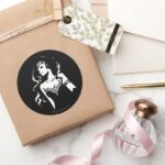 Justice League Wonder Woman Noir Pop Art Classic Round Sticker