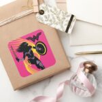 Justice League Wonder Woman Silhouette Icon Square Sticker