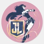 Justice League Wonder Woman JL Icon Pop Art Classic Round Sticker