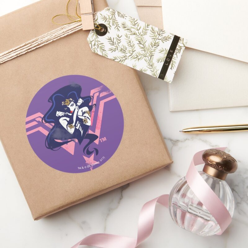 Justice League Wonder Woman Symbol Pop Art Classic Round Sticker