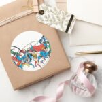 Justice League Of America Group 2 Classic Round Sticker