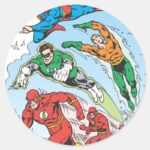 Justice League Of America Group 3 Classic Round Sticker