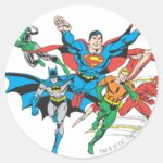 Justice League Of America Group 4 Classic Round Sticker