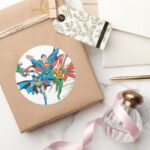 Justice League Of America Group 4 Classic Round Sticker