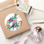 Justice League Of America Group 5 Classic Round Sticker