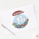 Justice League Of America Group Classic Round Sticker