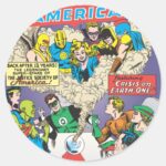 Justice League Of America Issue 21 Aug Classic Round Sticker