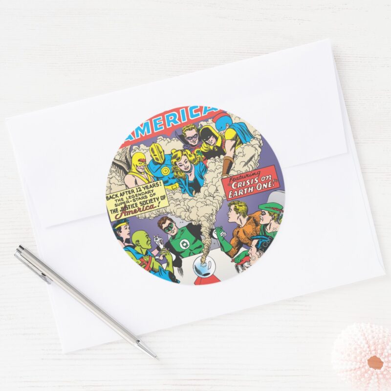 Justice League Of America Issue 21 Aug Classic Round Sticker