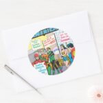 Justice League Of America Issue 28 June Classic Round Sticker