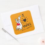 Kanga Roo I Love Hugs With Mummy Square Sticker