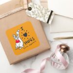 Kanga Roo I Love Hugs With Mummy Square Sticker