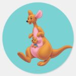 Kanga And Roo Classic Round Sticker