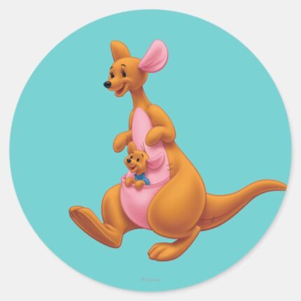 Kanga And Roo Classic Round Sticker