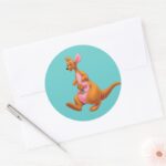 Kanga And Roo Classic Round Sticker