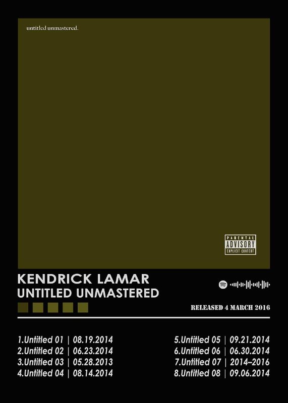 Kendrick Lamar Untitled Unmastered Music Poster