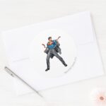 Kent Changes Into Superman Classic Round Sticker