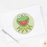 Kermit The Frog Cartoon Head Classic Round Sticker