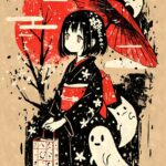 Kimono Girl Ghosts Yokai Poster