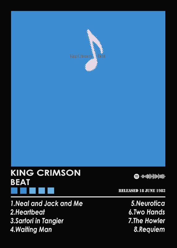 King Crimson Beat Music Poster
