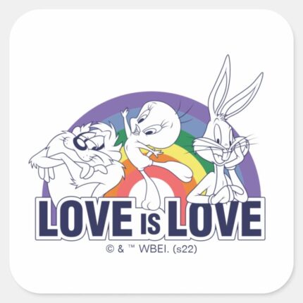 LOONEY TUNES™ Love Is Love Square Sticker
