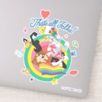 LOONEY TUNES™ Thats All Folks Pride Bullseye Sticker