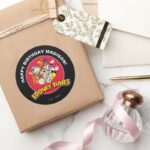 LOONEY TUNES™ Character Group Birthday Classic Round Sticker