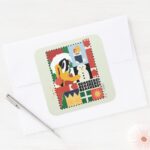 LOONEY TUNES™ DAFFY DUCK™ Holiday Quackers Square Sticker
