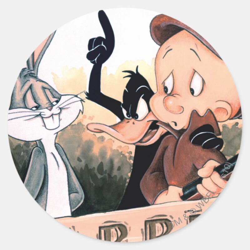 LOONEY TUNES™ Rabbit Seasoning Classic Round Sticker LOONEY TUNES™ Rabbit Seasoning Classic Round Sticker