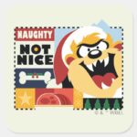 LOONEY TUNES™ TAZ™ Naughty Not Nice Square Sticker