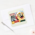 LOONEY TUNES™ TAZ™ Naughty Not Nice Square Sticker
