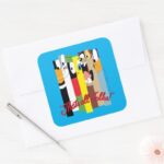 LOONEY TUNES™ THATS ALL FOLKS™ Sliced Characters Square Sticker