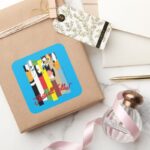 LOONEY TUNES™ THATS ALL FOLKS™ Sliced Characters Square Sticker