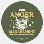 LOONEY TUNES™ TAZ™ ACME Anger Management Classic Round Sticker