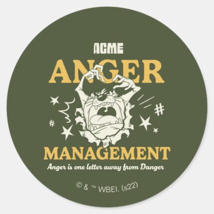 LOONEY TUNES™ TAZ™ ACME Anger Management Classic Round Sticker
