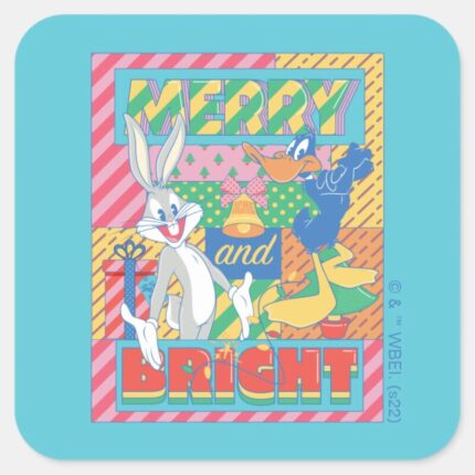 LOONEY TUNES™ Merry And Bright Christmas Square Sticker