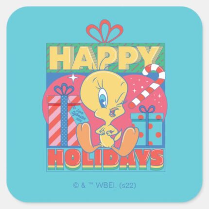 LOONEY TUNES™ TWEETY™ Happy Holidays Square Sticker