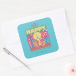 LOONEY TUNES™ TWEETY™ Happy Holidays Square Sticker