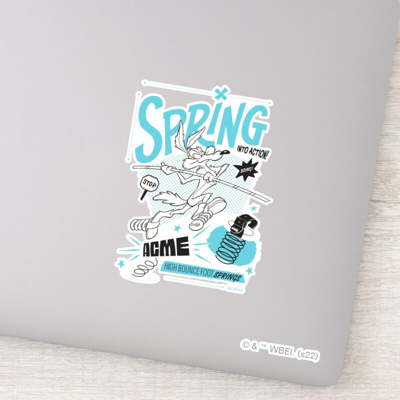 LOONEY TUNES™ WILE E. COYOTE™ Spring Into Action Sticker LOONEY TUNES™ WILE E. COYOTE™ Spring Into Action Sticker
