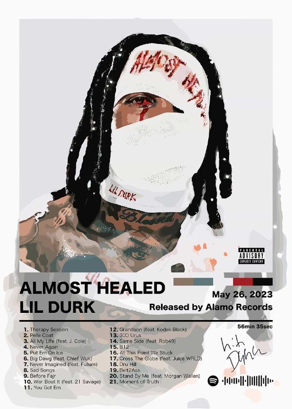 Lil Durk Almost Healed Music Poster