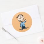 Linus Waving Classic Round Sticker