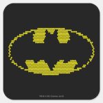 Lite Brite Bat Emblem Square Sticker