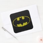 Lite Brite Bat Emblem Square Sticker
