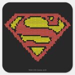 Superman Lite Brite S Shield Square Sticker
