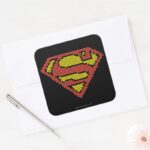 Superman Lite Brite S Shield Square Sticker