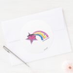 Little Miss Bad Rainbow Classic Round Sticker