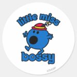 Little Miss Bossy On The Move Classic Round Sticker