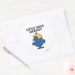Little Miss Brainy Standing Still Classic Round Sticker
