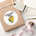 Little Miss Busy Reading Time Classic Round Sticker