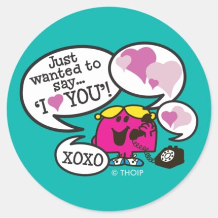 Little Miss Chatterbox Valentine Classic Round Sticker