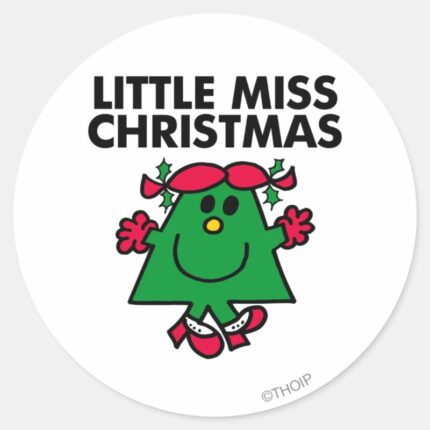 Little Miss Christmas Smile Classic Round Sticker